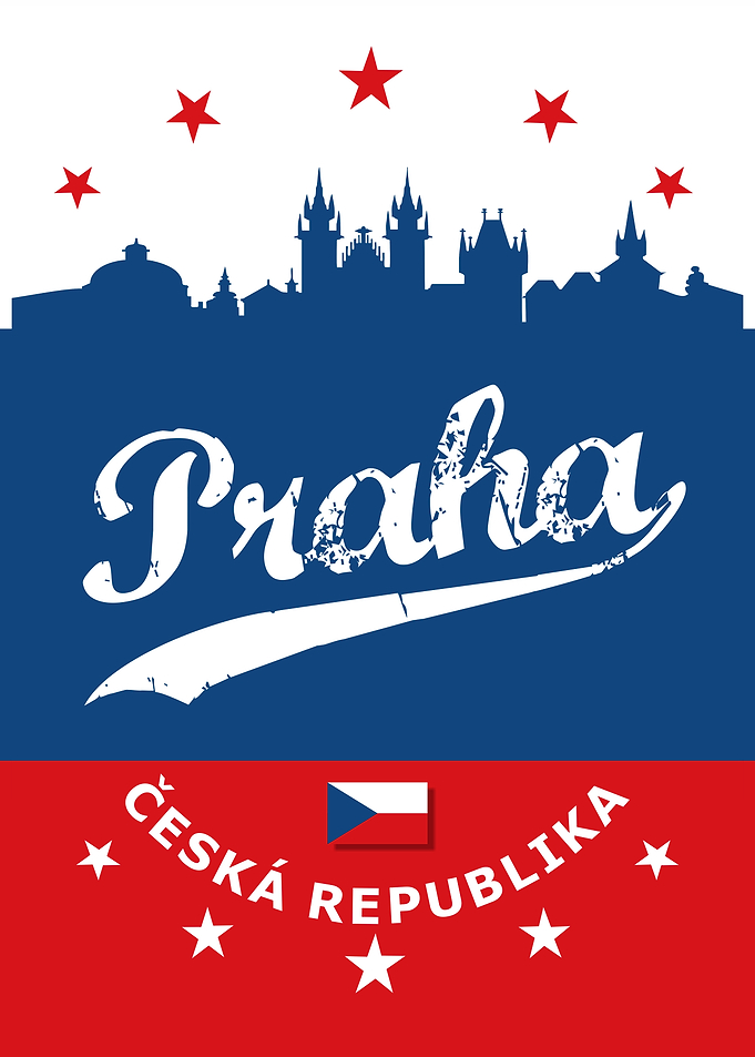Prague Skyline Czech Republic Travel Poster