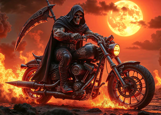 Grim Reaper on Motorcycle