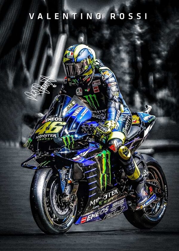 Valentino Rossi on Yamaha Motorcycle