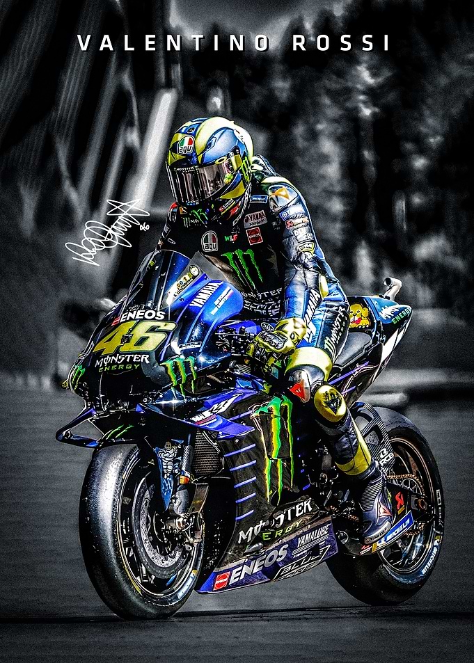 Valentino Rossi on Yamaha Motorcycle