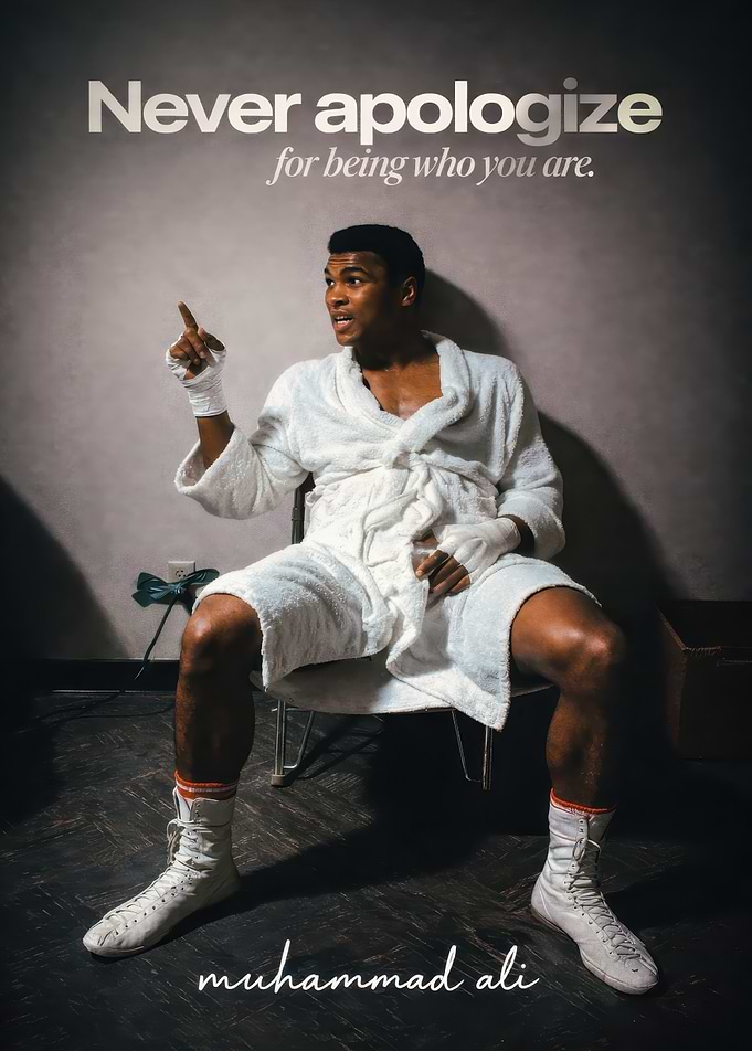 Muhammad Ali 'Never apologize'