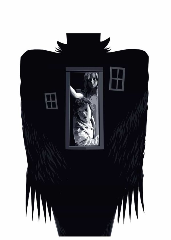 Scary Monster with Children in Window