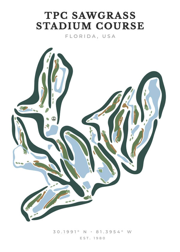TPC Sawgrass Stadium Course Map Print