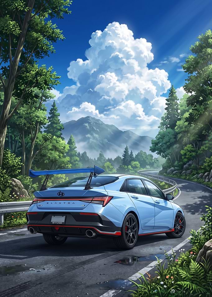 Hyundai Elantra N on Mountain Road