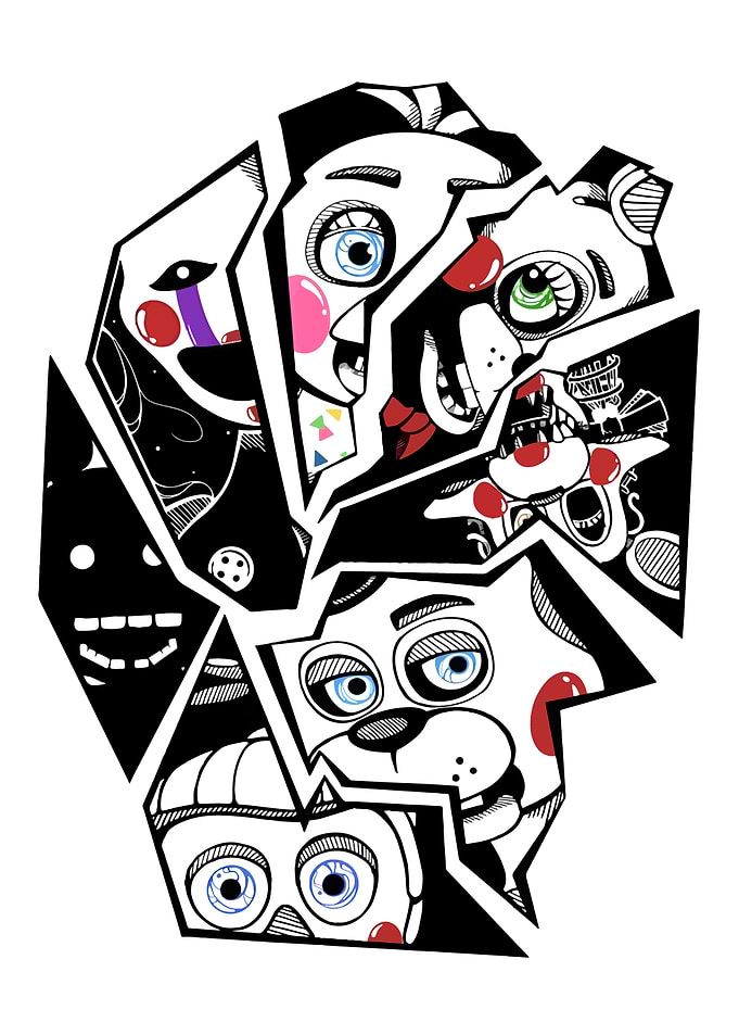 Five Nights at Freddy's Shattered Faces