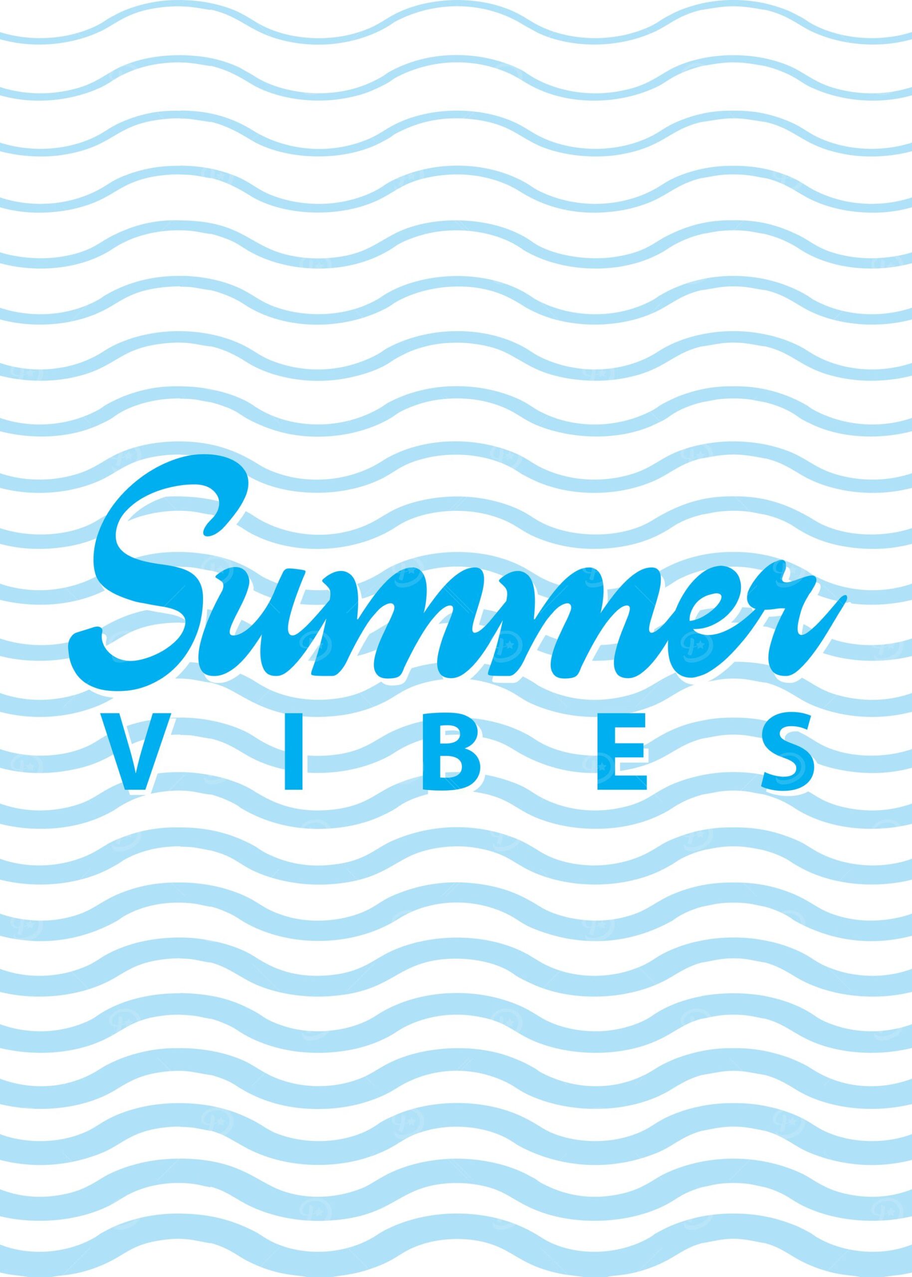 Summer Vibes Blue Wave Pattern