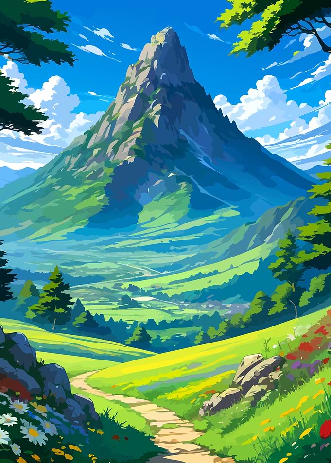 Majestic Mountain Valley Landscape