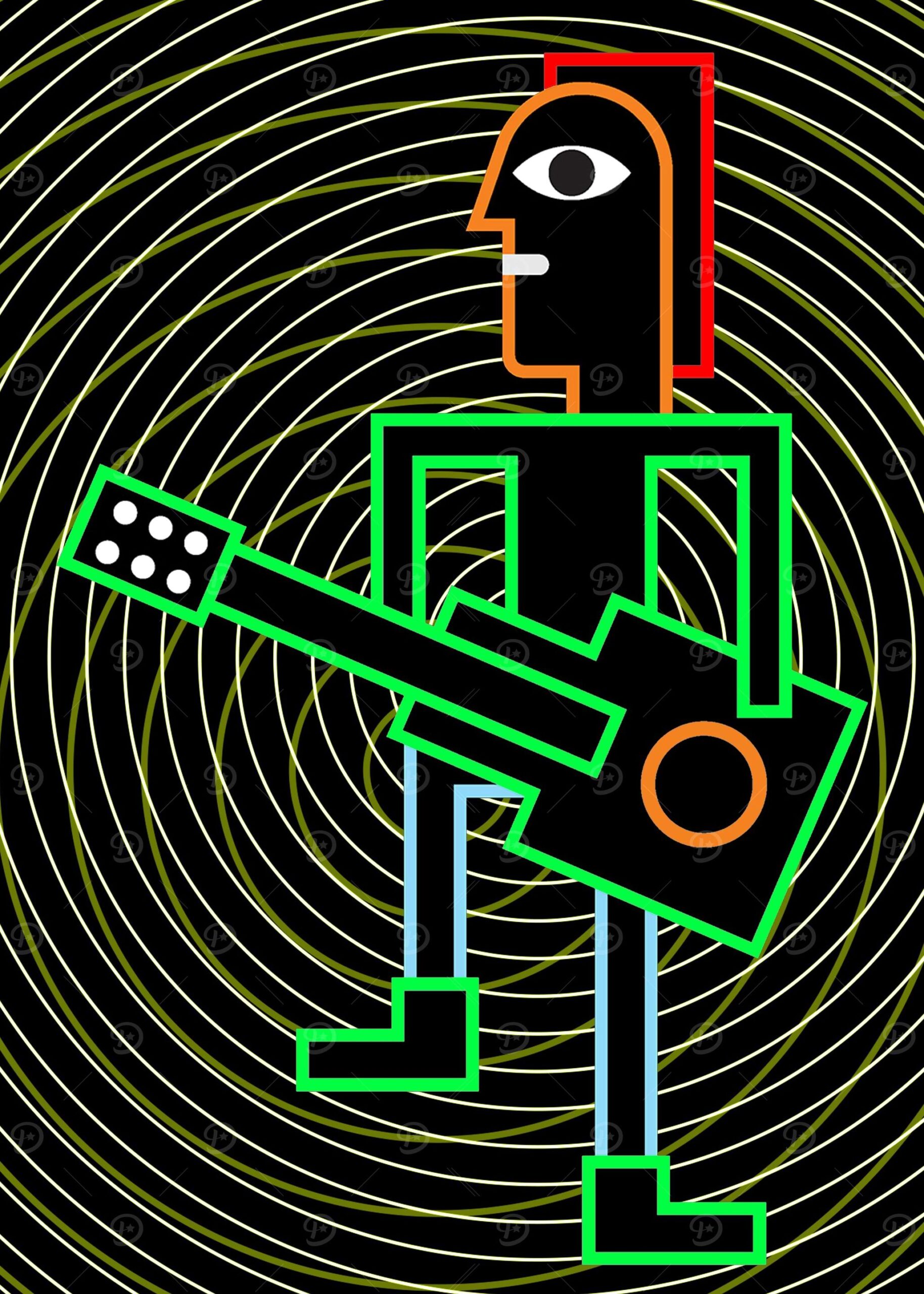Guitar Neon Music Art
