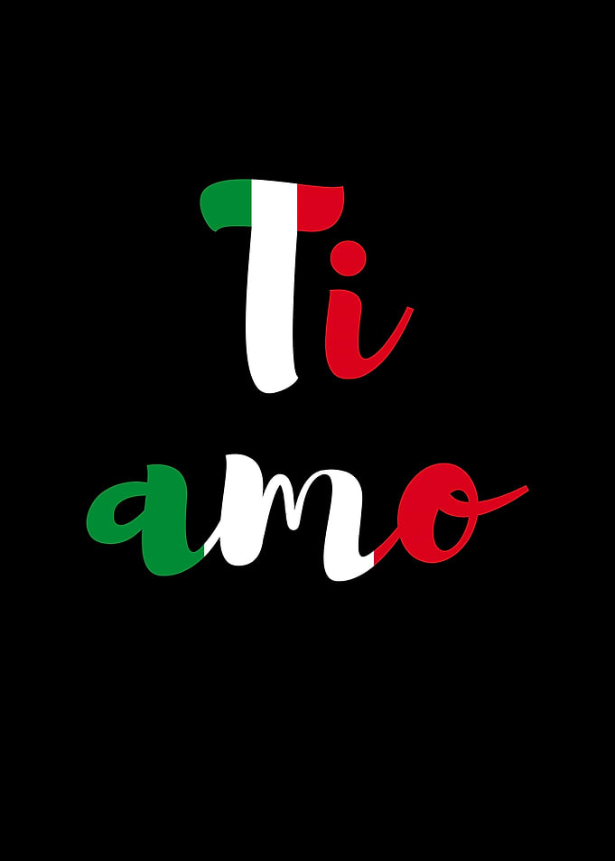 Ti amo Italian flag colors