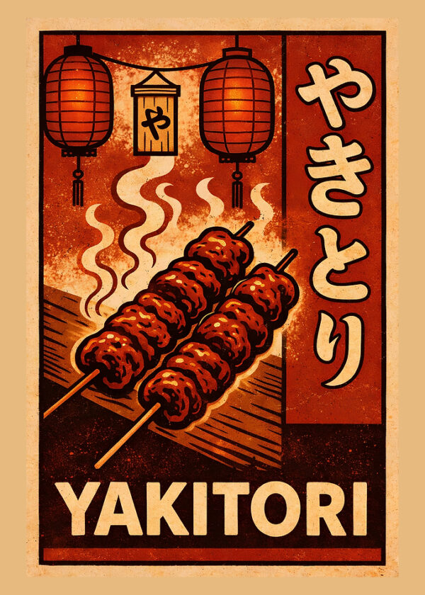 Yakitori Japanese Food Poster