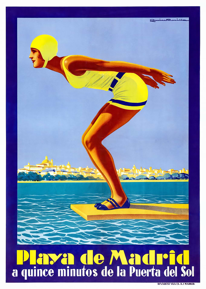 Vintage Madrid Beach Poster