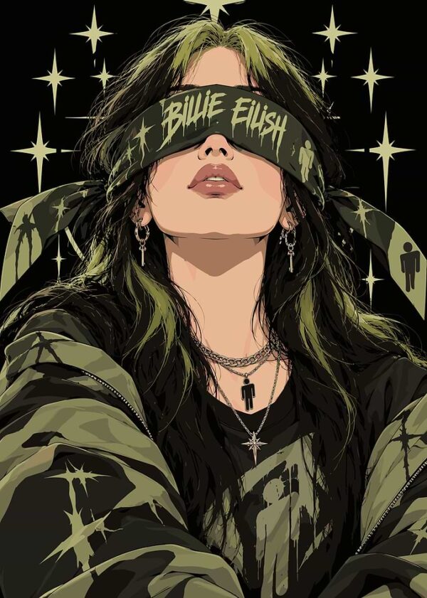 Billie Eilish Stylized Portrait Illustration