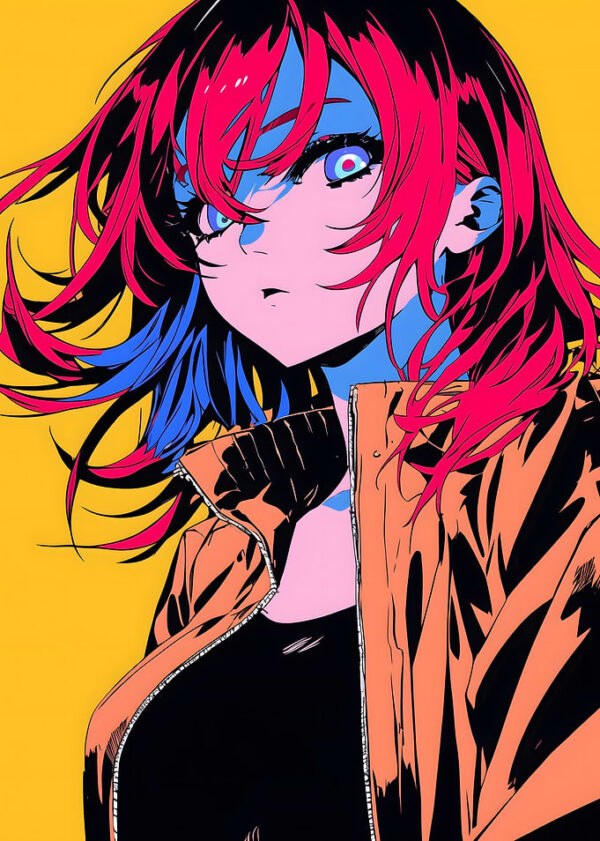 Anime Girl with Red Hair