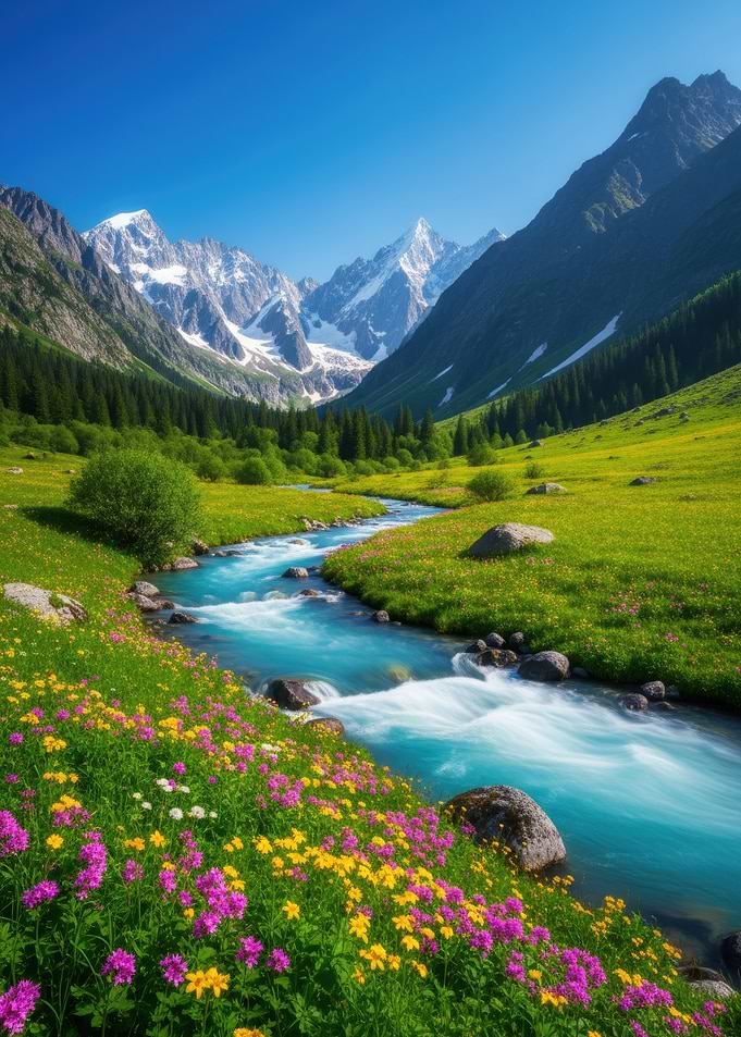 Mountain River Landscape