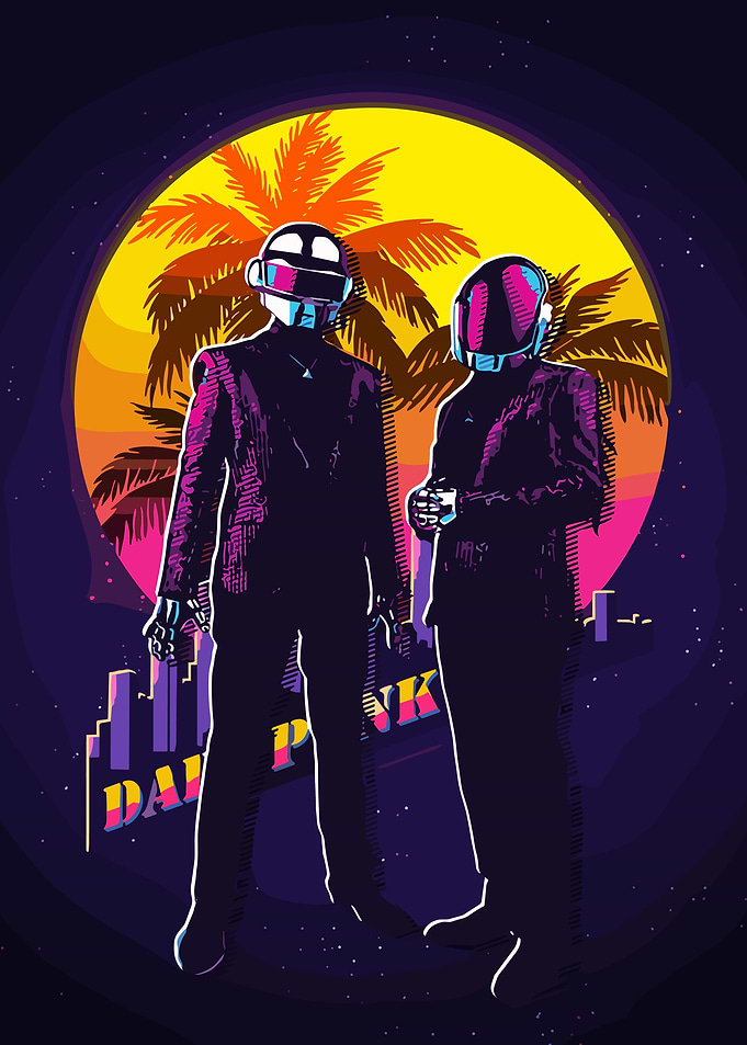 Daft Punk Retro Art