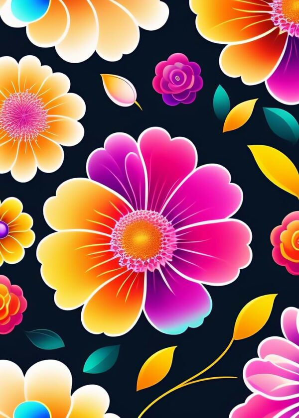 Pink flowers pattern