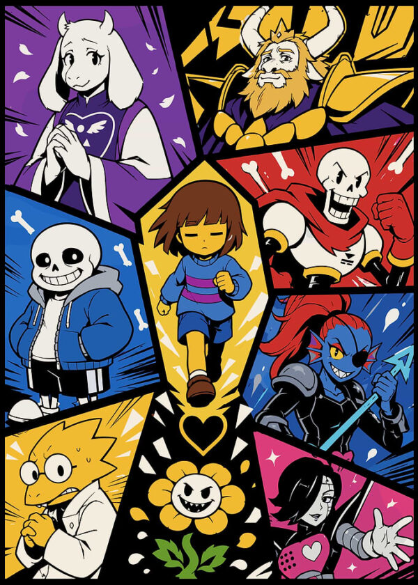 Undertale Character Collage Poster