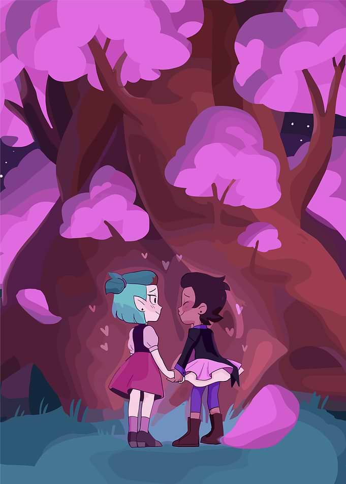 Amity and Luz Holding Hands