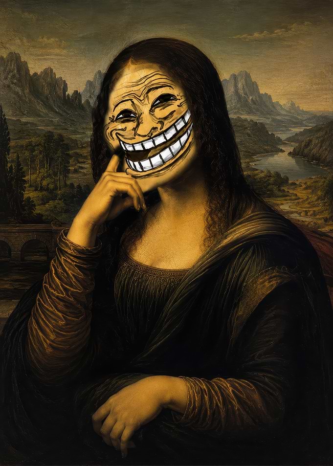 Mona Lisa Trollface Meme Art