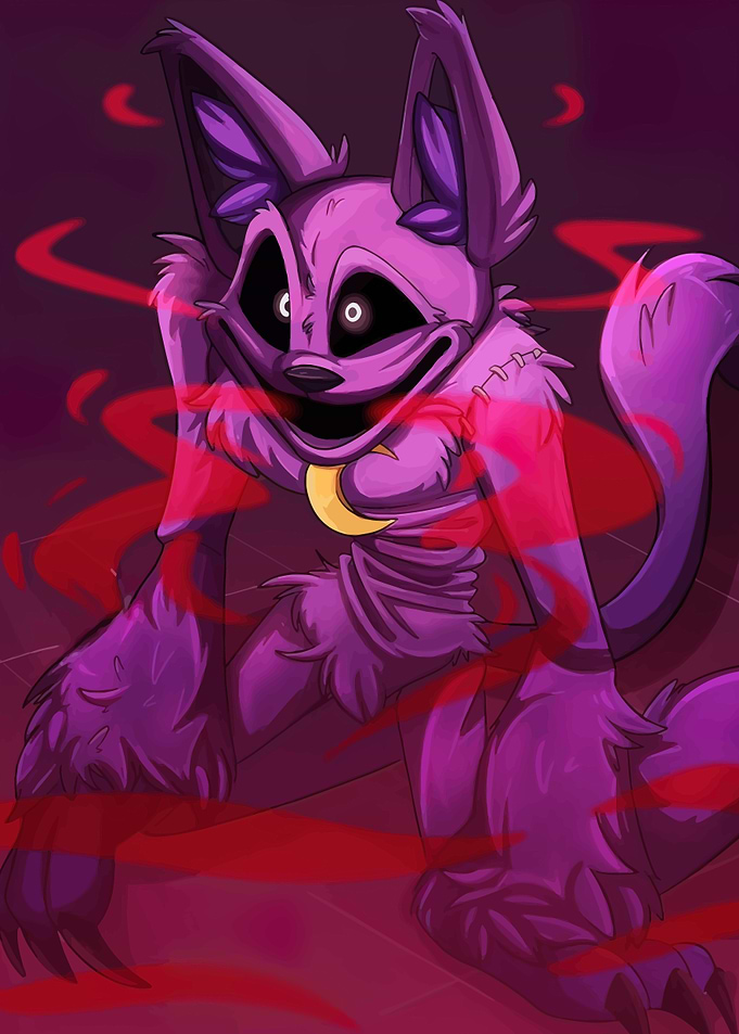 Purple Monster with Red Smoke